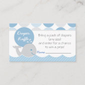 Mod Whale Baby shower Luier Raffle Ticket Informatiekaartje (Voorkant)