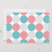 Mod Whale Coral & Blauwgroen Baby shower Uitnodigi Kaart (Achterkant)