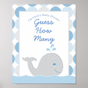 Mod Whale raad hoeveel Baby shower er aan de tong  Poster