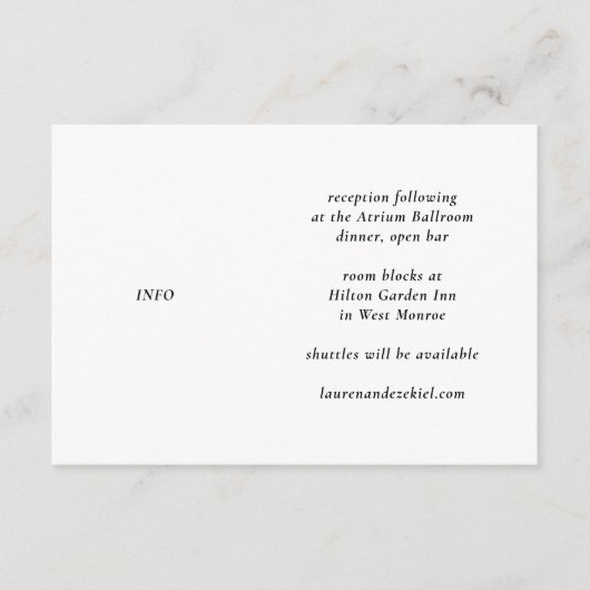 MOD WHITE EN WIJNTULP BRUILOFT INFORMATIEKAARTJE (Voorkant)