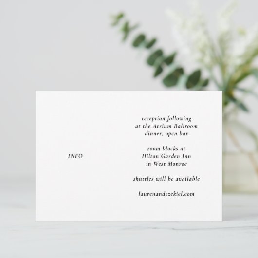 MOD WHITE EN WIJNTULP BRUILOFT INFORMATIEKAARTJE (Staand voorkant)