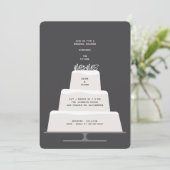 Mod White Iced Wedding Cake paar douche Kaart (Staand voorkant)