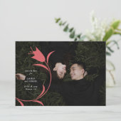 MOD WIJN TULP TROUWEN SAVE THE DATE KAART (Staand voorkant)