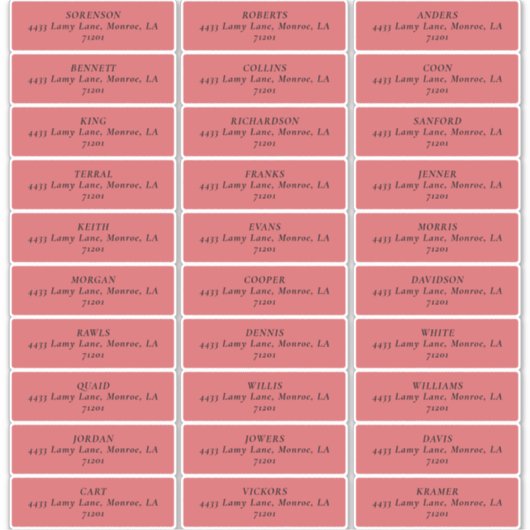 MOD WIJNTULP BRUILOFT ADRESETIKETTEN STICKER (Voorkant)