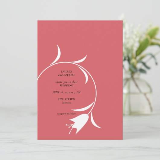 MOD WINE TULP WEDDING KAART (Staand voorkant)