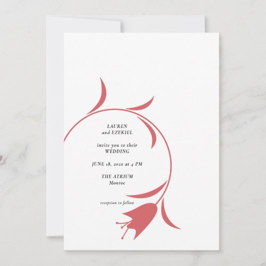 MOD WINE TULP WEDDING KAART (Voorkant)