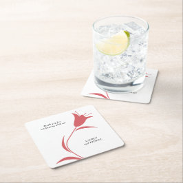 MOD WINE TULP WEDDING KARTONNEN ONDERZETTERS