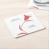 MOD WINE TULP WEDDING KARTONNEN ONDERZETTERS (Schuin)