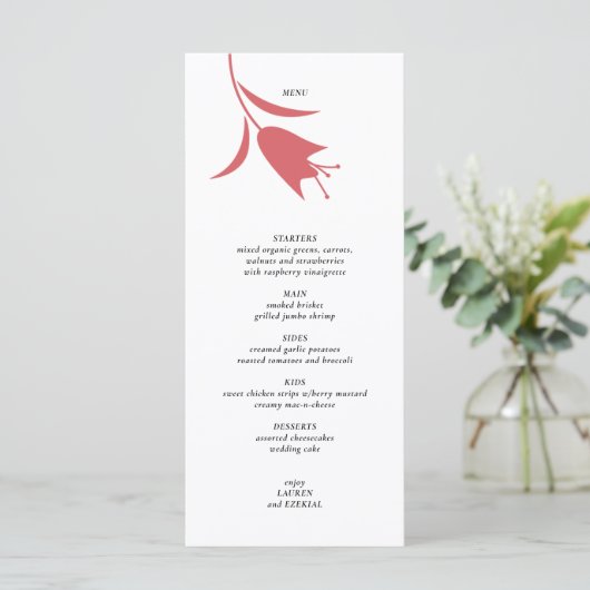 MOD WINE TULP WEDDING MENU (Staand voorkant)