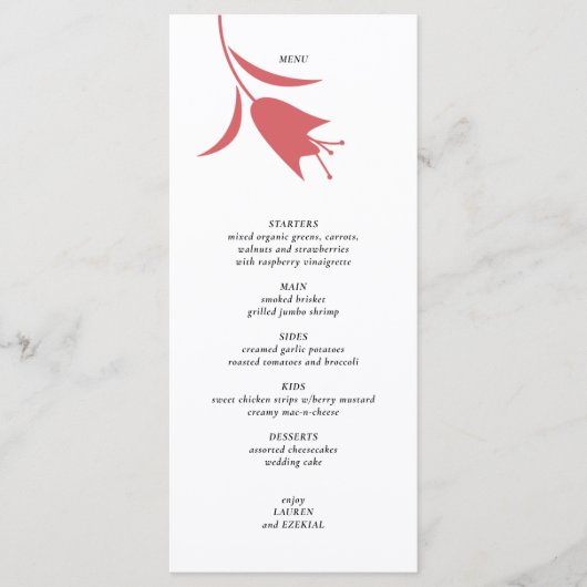 MOD WINE TULP WEDDING MENU (Voorkant)