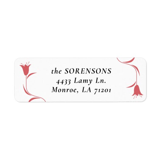 MOD WINE TULP WEDDING Retour Adres Label (Voorkant)