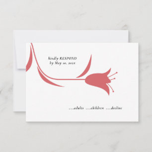 MOD WINE TULP WEDDING RSVP KAARTJE