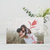 MOD WINE TULP WEDDING SAVE THE DATE KAART (Staand voorkant)