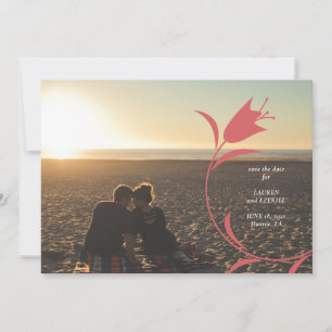 MOD WINE TULP WEDDING SAVE THE DATE KAART