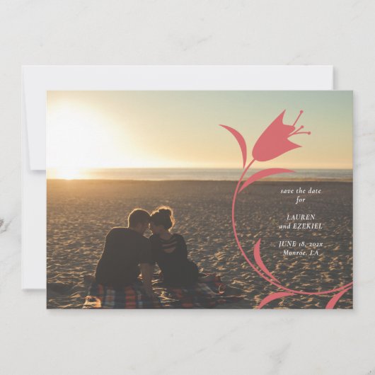 MOD WINE TULP WEDDING SAVE THE DATE KAART (Voorkant)