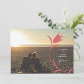 MOD WINE TULP WEDDING SAVE THE DATE KAART (Staand voorkant)
