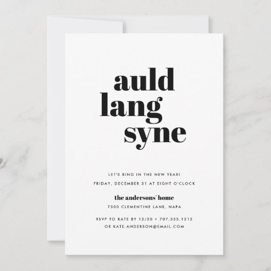 Mod Wish | Uitnodiging Eve-partij nieuwjaar (Voorkant)