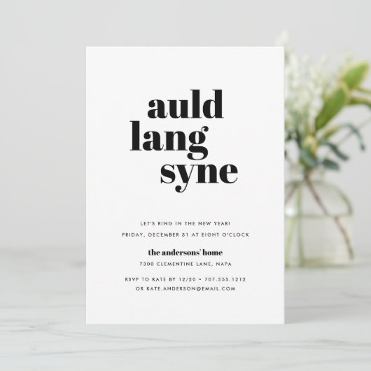 Mod Wish | Uitnodiging Eve-partij nieuwjaar (Staand voorkant)