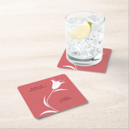 MOD WITTE TULP BRUILOFT KARTONNEN ONDERZETTERS