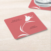 MOD WITTE TULP BRUILOFT KARTONNEN ONDERZETTERS (Schuin)