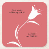 MOD WITTE TULP BRUILOFT KARTONNEN ONDERZETTERS (Voorkant)