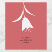 MOD WITTE TULP BRUILOFT WIJN ETIKET (Enkel label)