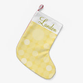 Mod Yellow Polka Dot Kerstmis Kleine Kerstsok (Voorkant (Hangend))