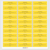 MOD YELLOW TULP BRUILOFT ADRESETIKETTEN STICKER (Vel)