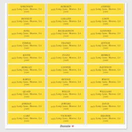 MOD YELLOW TULP BRUILOFT ADRESETIKETTEN STICKER