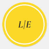 MOD YELLOW TULP TROUWenveloppe afdichting Ronde Sticker (Voorkant)