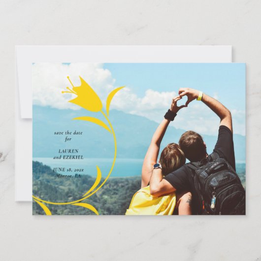 MOD YELLOW TULP WEDDING BEWAAR DE DATUM KAART (Voorkant)