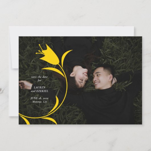 MOD YELLOW TULP WEDDING BEWAAR DE DATUM KAART (Voorkant)