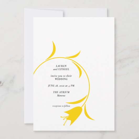 MOD YELLOW TULP WEDDING KAART (Voorkant)