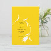 MOD YELLOW TULP WEDDING KAART (Staand voorkant)