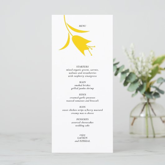 MOD YELLOW TULP WEDDING MENU (Staand voorkant)