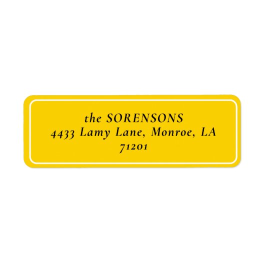 MOD YELLOW TULP Wedding Retour Adres Label (Voorkant)