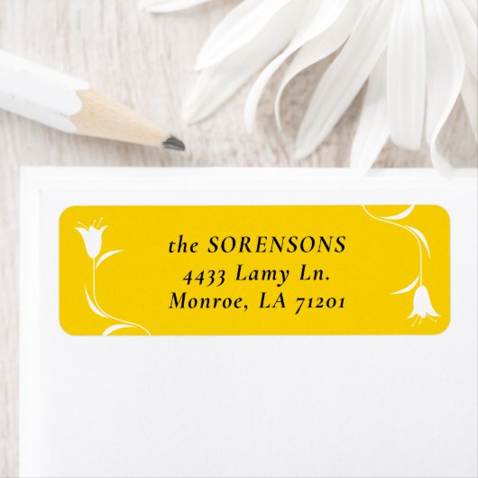MOD YELLOW TULP Wedding Retour Adres Label (Insitu)