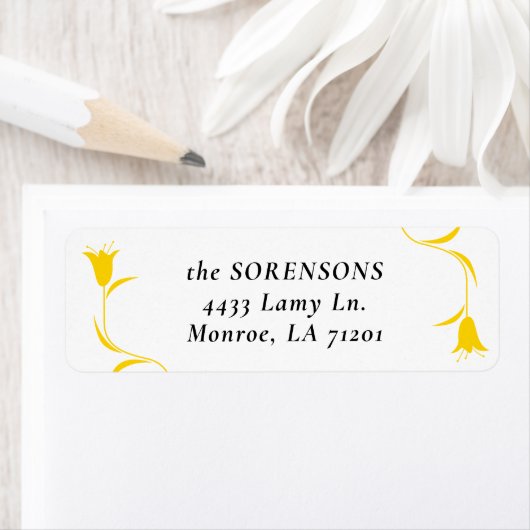 MOD YELLOW TULP Wedding Retour Adres Label (Insitu)