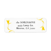 MOD YELLOW TULP Wedding Retour Adres Label (Voorkant)