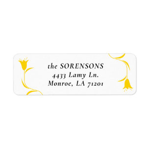 MOD YELLOW TULP Wedding Retour Adres Label