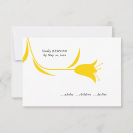 MOD YELLOW TULP WEDDING RSVP KAARTJE
