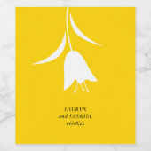 MOD YELLOW TULP WEDDING WIJN ETIKET (Enkel label)