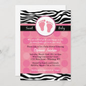 Mod Zebra Print Baby Shower Invitaties Kaart (Voorkant / Achterkant)