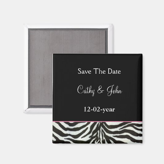 mod zebra print Sparen date magnet (Voorkant / Achterkant)