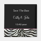 mod zebra print Sparen date magnet (Voorkant)