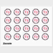 Mod Zebra Roze Baby shower Favor Stickers (Vel)