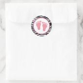 Mod Zebra Roze Baby shower Favor Stickers (Tas)