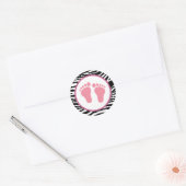 Mod Zebra Roze Baby shower Favor Stickers (Envelop)