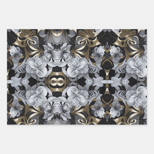 Mod Zwart Verpakkingsdocument Vlakke Bladreeks van Inpakpapier Vel (Voorkant 3)