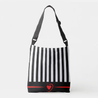 Mod zwarte & witte strepen met helder rood hart